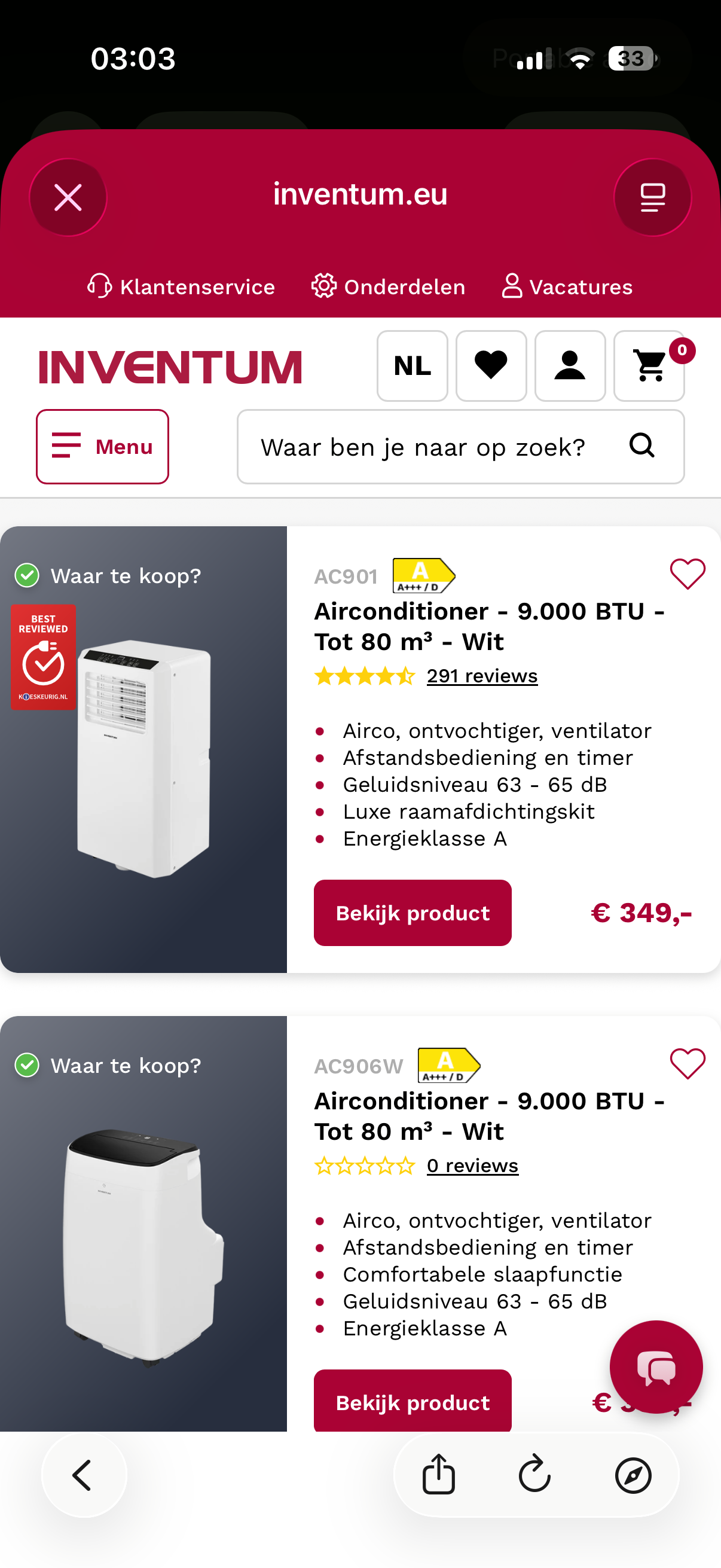 Inventum Airco AC126WH – 12.000 BTU | Tot 105 m³
